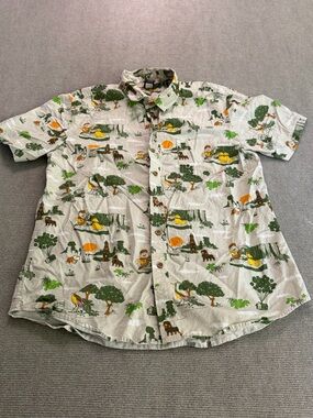 Disney Pixar Up Shirt Adult Medium Organic Cotton Russell Dug Kevin AOP